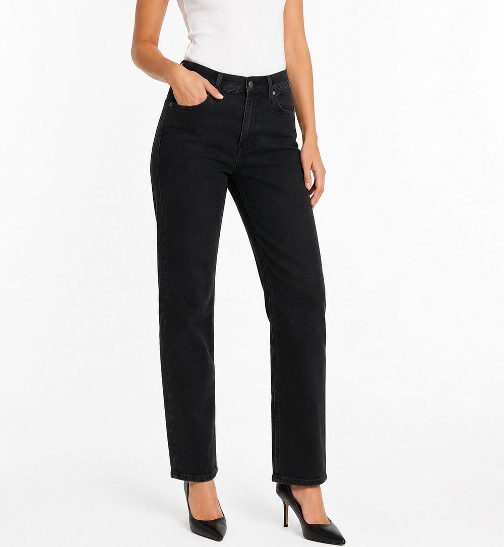 Buffalo David Bitton Alyssa Black High Rise Straight Leg Jeans 12/32